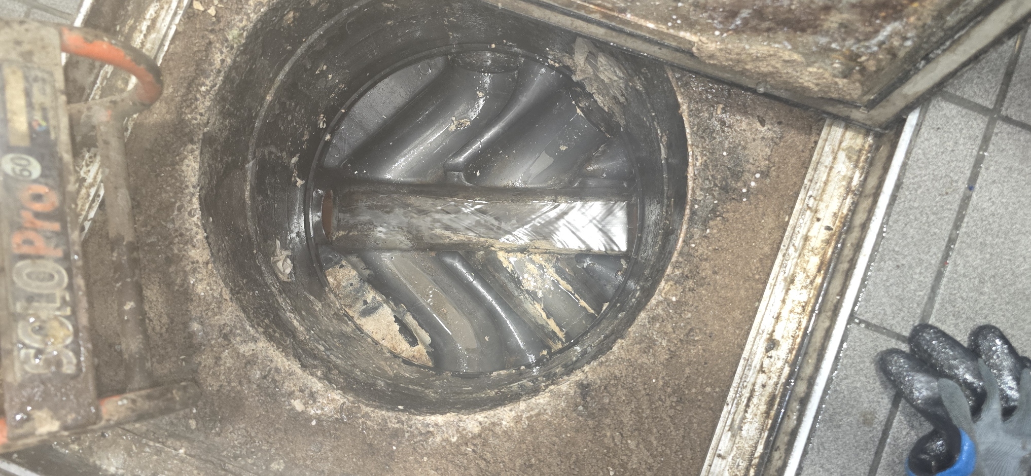 Grease cleared and drain line running clean
